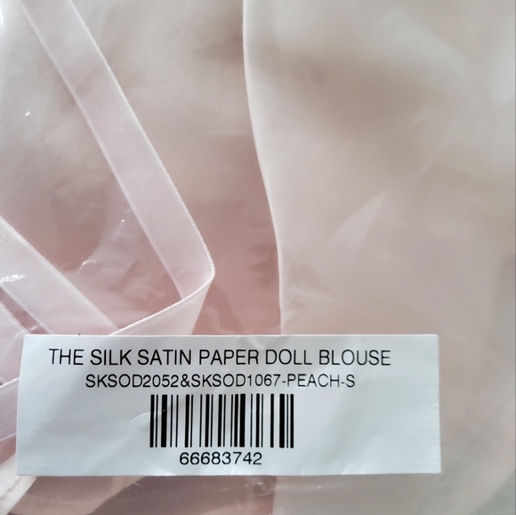 Selkie The Silk Satin Paper Doll Blouse Peach - Picture 10 of 16